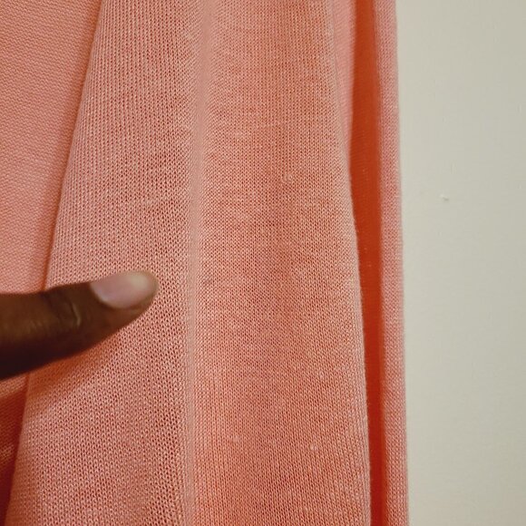 J. Jill | Salmon Pink Cascading Open Cardigan Sweater (Size Large Petite) - Picture 10 of 13